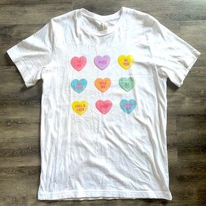 Conversational Hearts White Graphic T-Shirt 💞